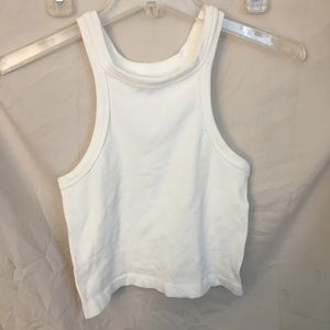 White Cropped Tank